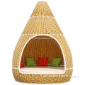 Außenbett mit Baldachin Rattan Outdoor -Tagesbett